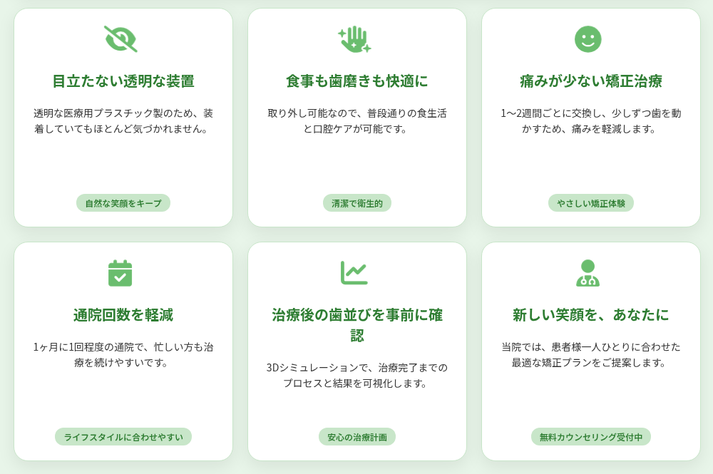 インビザラインの特徴